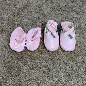 2 pairs of pink shoes